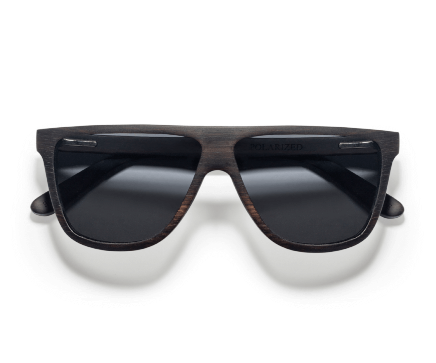 Kraywoods Aspen Silver, Silver Round Sunglasses made with Walnut wood and 100% UV Protection, Polarized Lenses