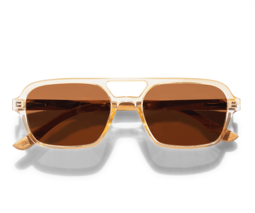 Kraywoods Racer, Green Mirror Sunglasses with Square Walnut Wood Frame and 100% UV Protection, Polarized Lenses